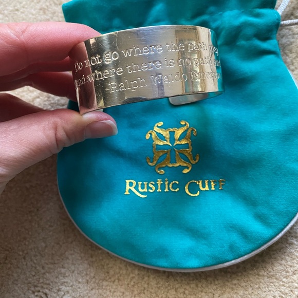 Rustic Cuff Bracelet, Inspirational Engraved, Silver Cuff - Picture 3 of 6